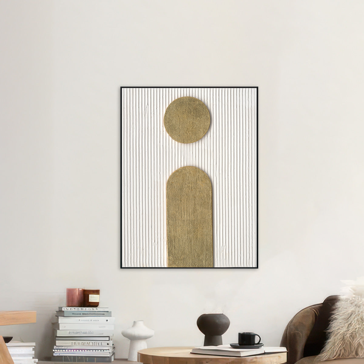 Golden Resonance Minimalist Geometric Painting #M4677