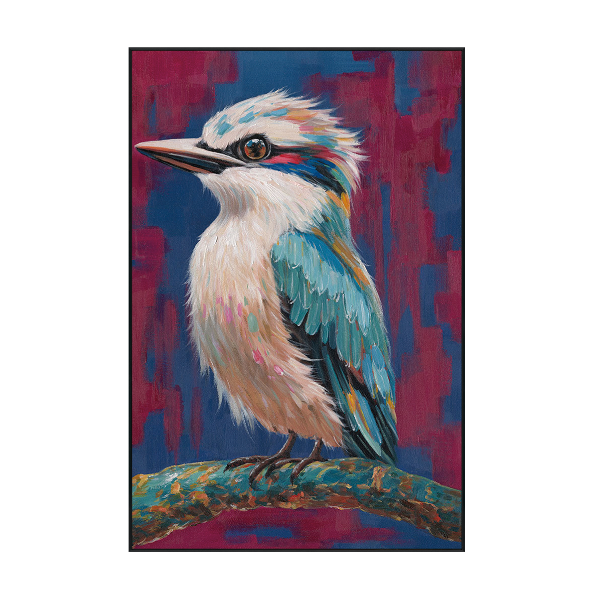 Vibrant Perch Bluebird Painting #M4681