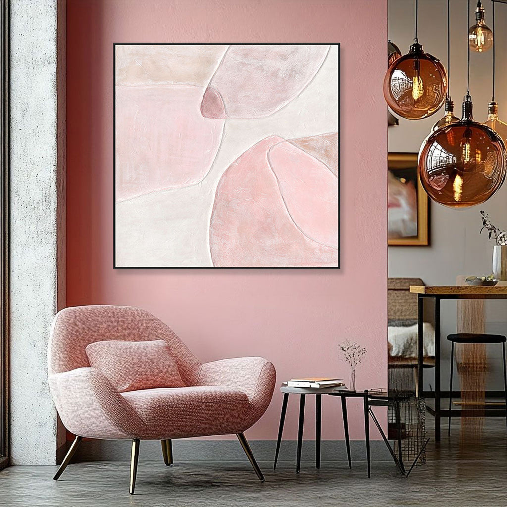 Whispers of Dawn Pink Minimal Abstract #M4715