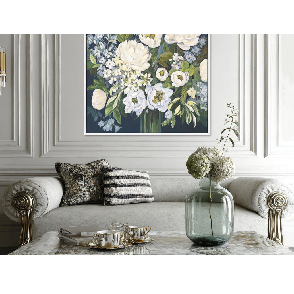 Blooming Elegance White Floral Painting #M4724