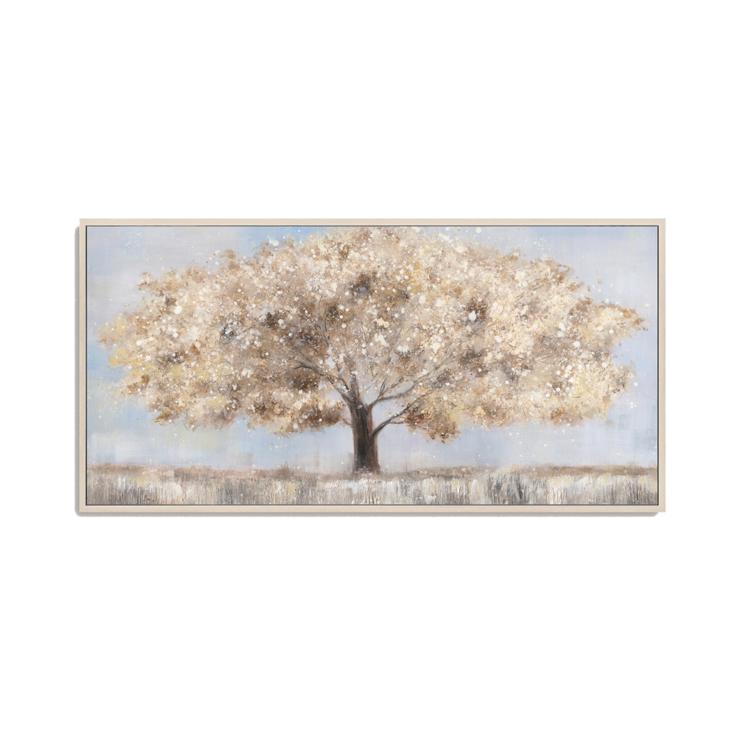 Golden Horizon Landscape Tree Painting #M4736