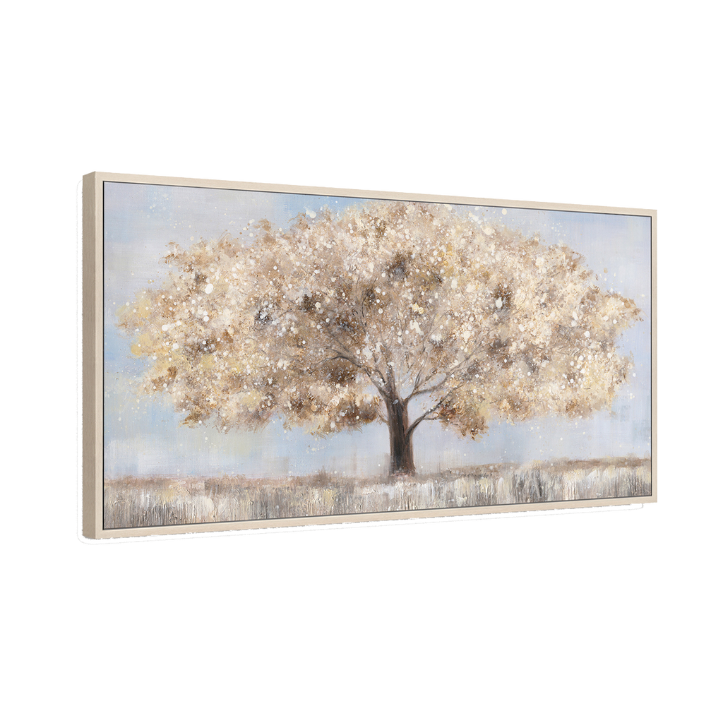 Golden Horizon Landscape Tree Painting #M4736