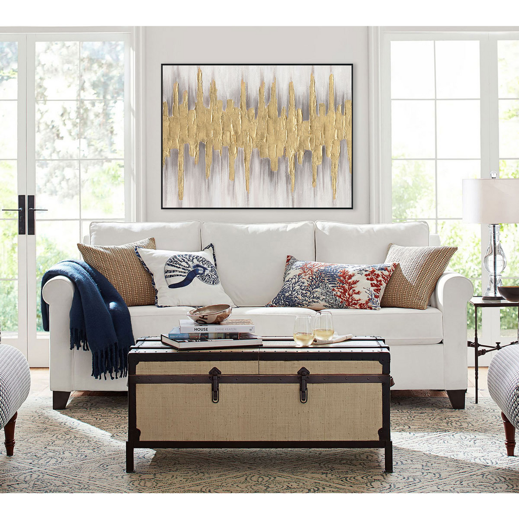 Golden Pulse Textured Abstract Painting #M4737