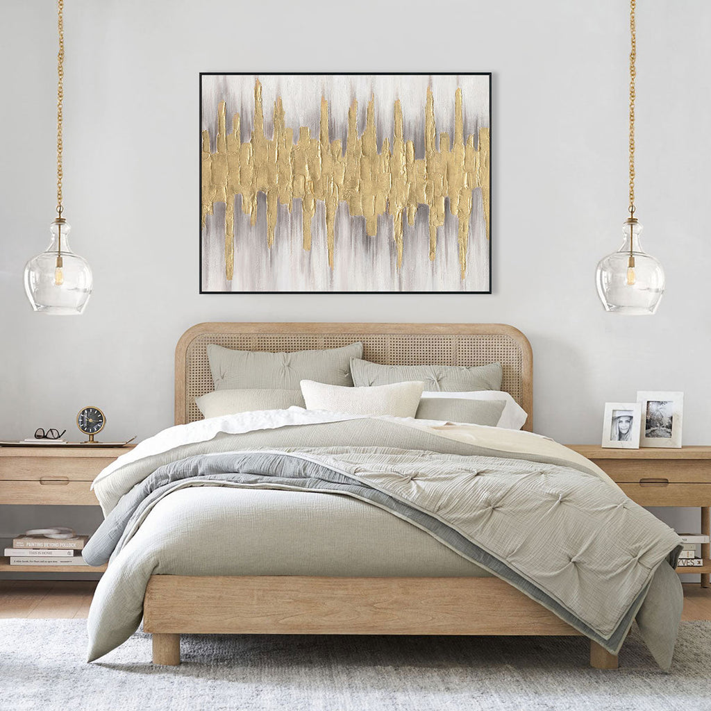 Golden Pulse Textured Abstract Painting #M4737