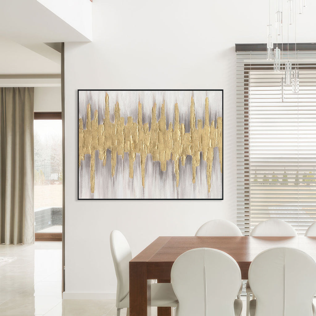 Golden Pulse Textured Abstract Painting #M4737