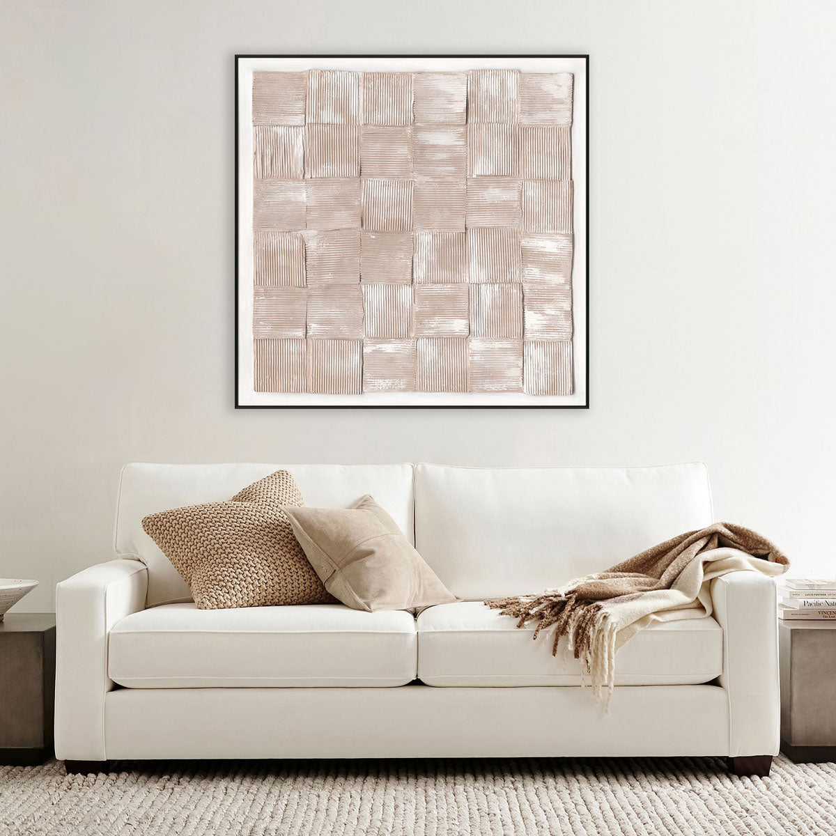 Desert Weave Beige Textured Painting #M4780