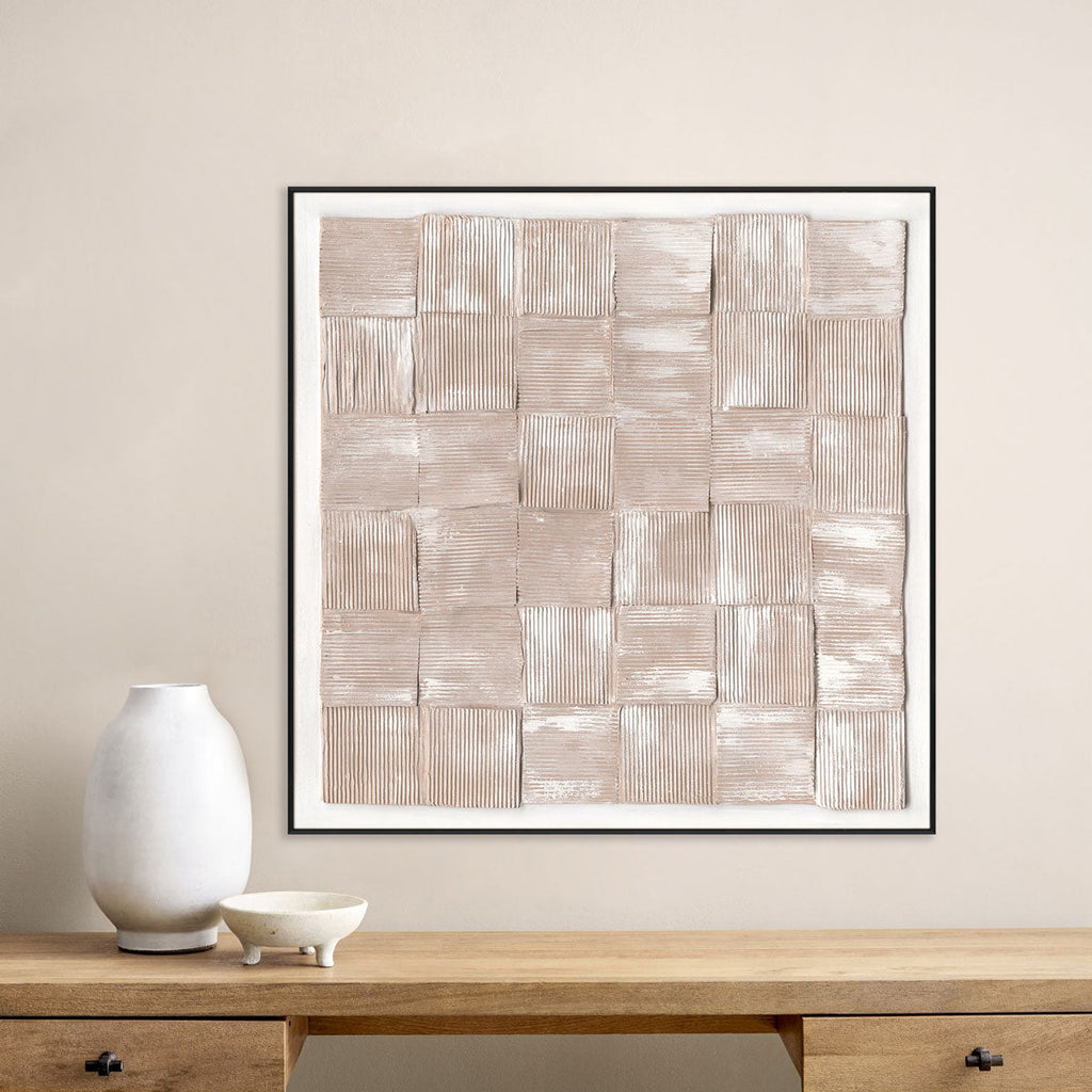 Desert Weave Beige Textured Painting #M4780