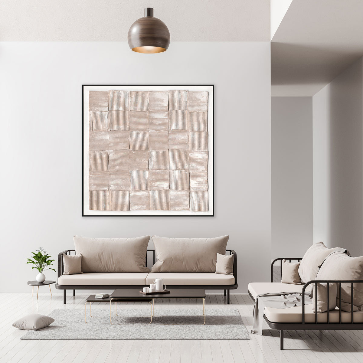 Desert Weave Beige Textured Painting #M4780