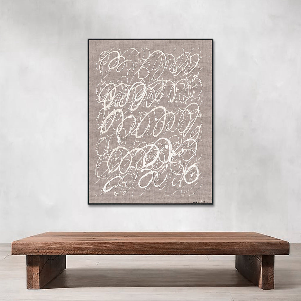 White Whirl Abstract Linear Art #M5680-2