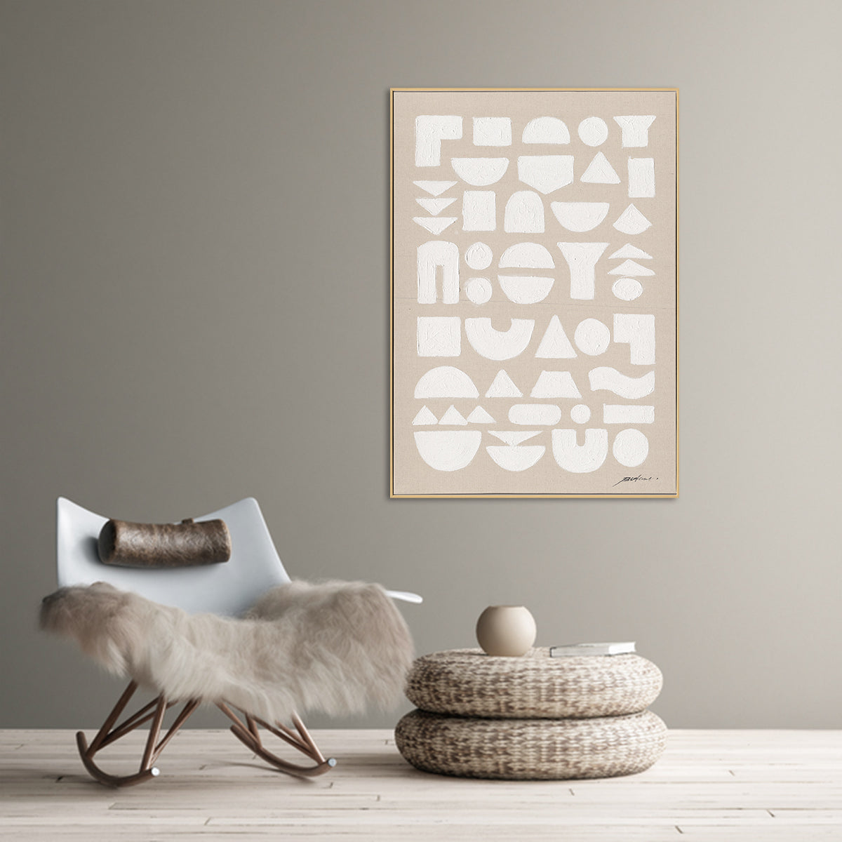 White Forms Geometric Abstract #M5853