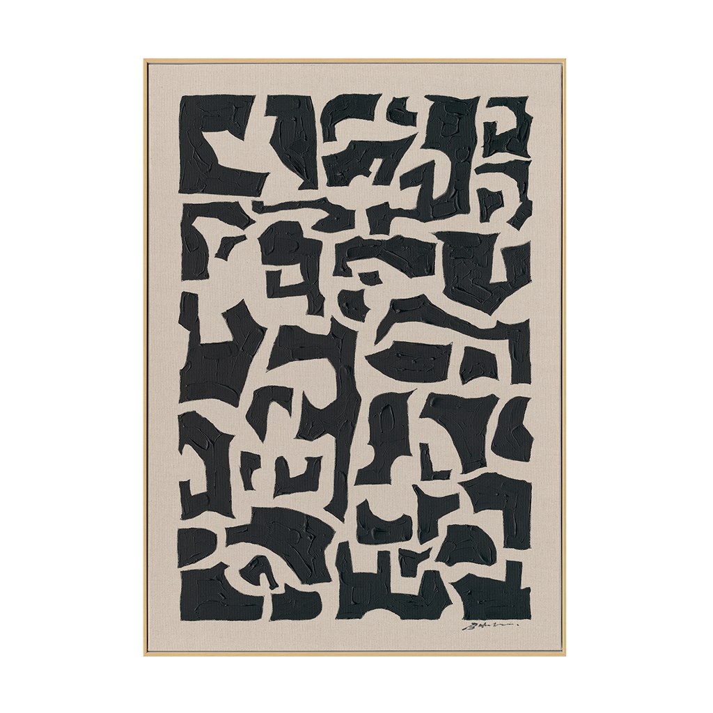 Black Rhythm Abstract Textured Art #M5854