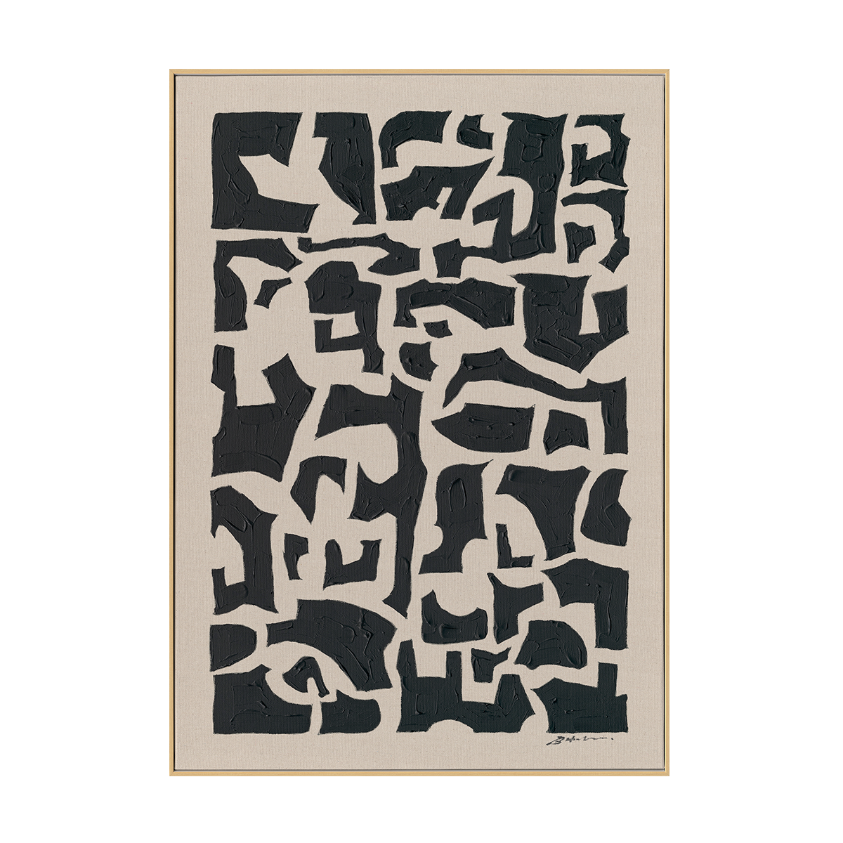 Black Rhythm Abstract Textured Art #M5854