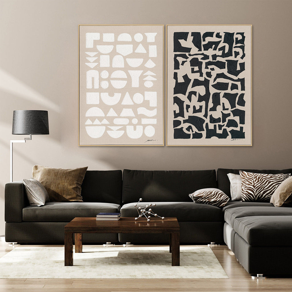 Black Rhythm Abstract Textured Art #M5854