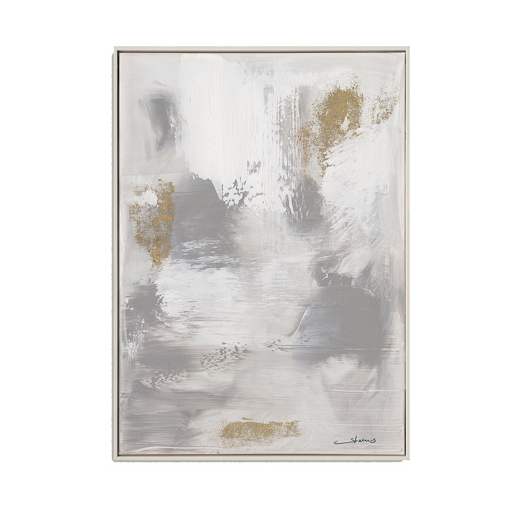 Golden Drift Neutral Abstract Canvas #M5896