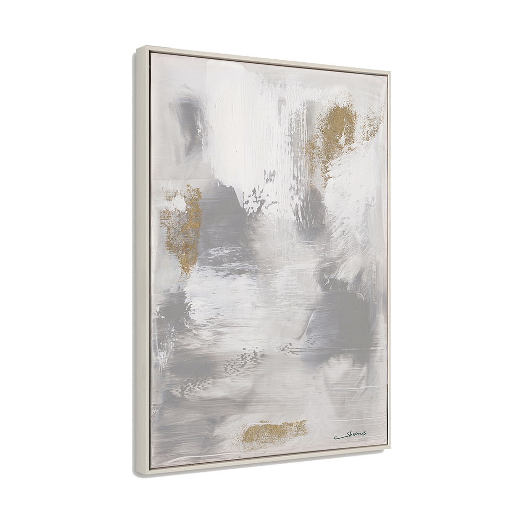 Golden Drift Neutral Abstract Canvas #M5896