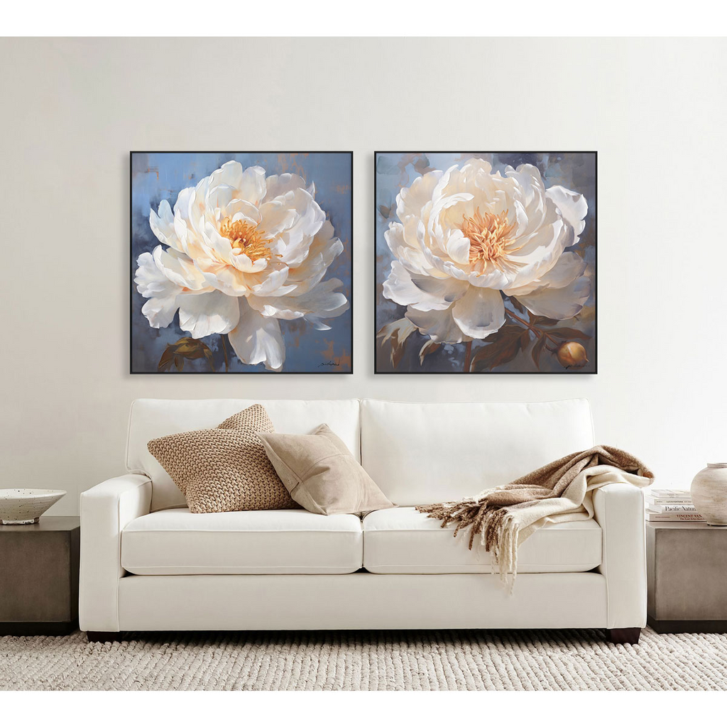 Radiant Peony White Floral Art #M6936