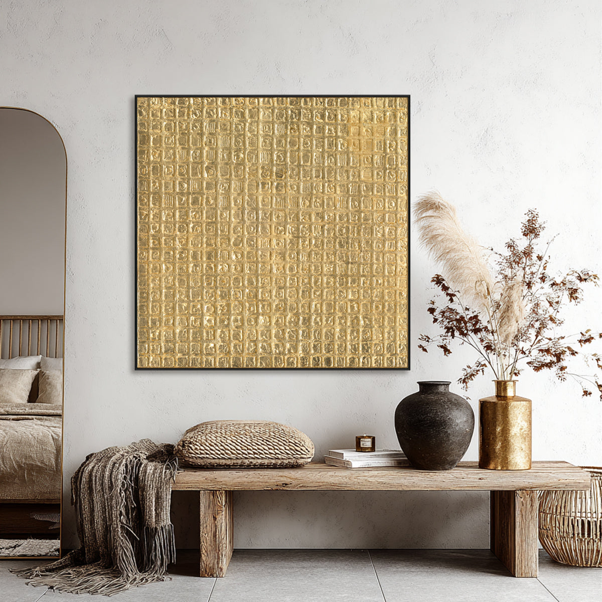 Golden Radiance Luxurious Textured Abstract #M6956