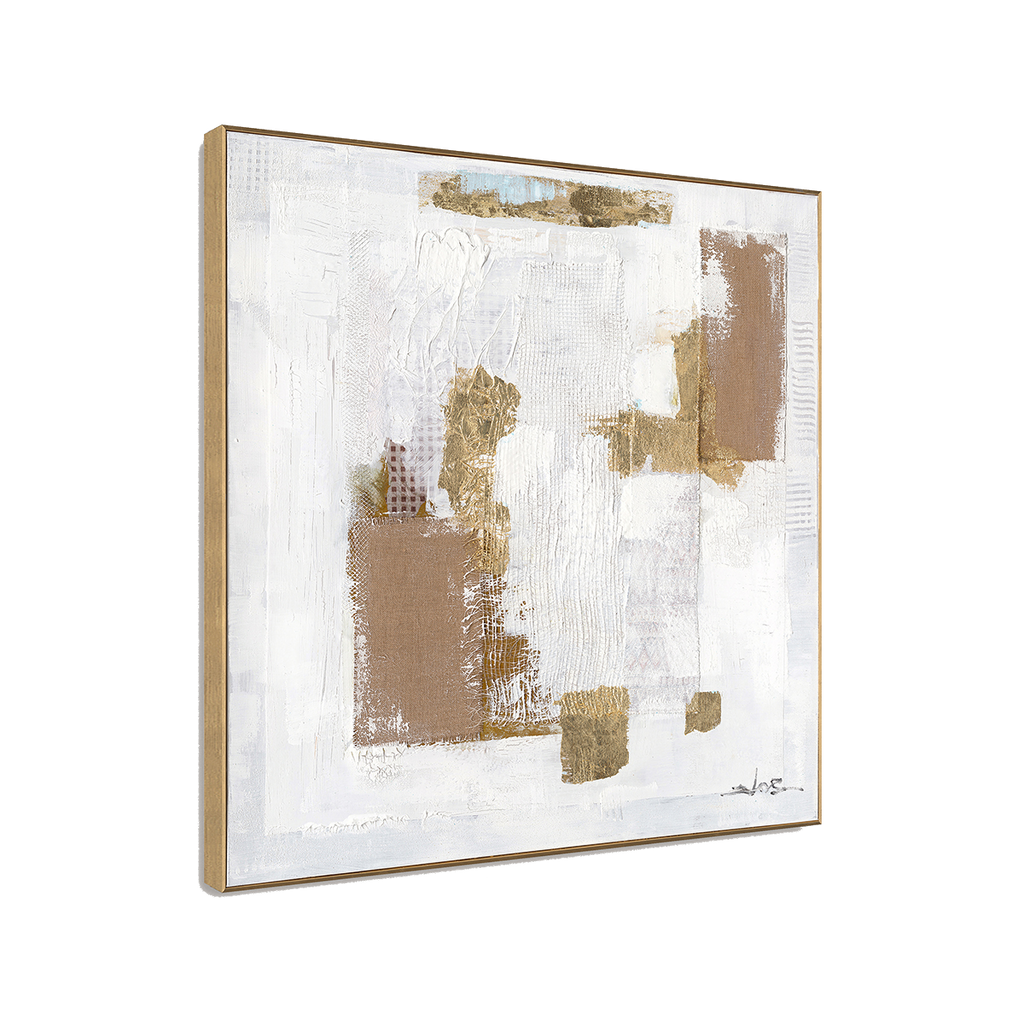 Golden Fragments Abstract Textured Painting #M8120