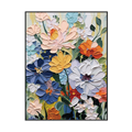 Golden Bloom Colorful Textured Floral Painting #MH1130（34）