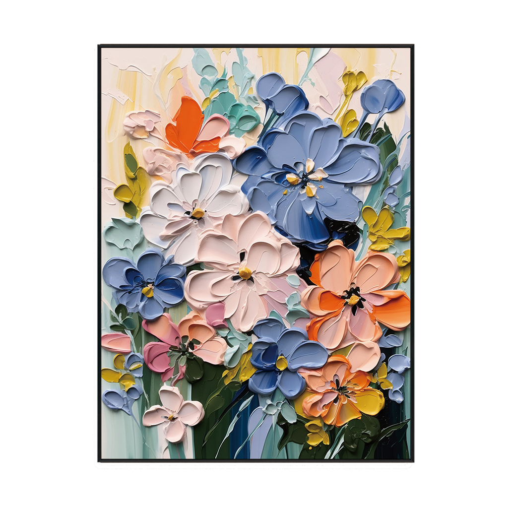 Bloom Symphony Colorful Floral Textured Painting #MH1130