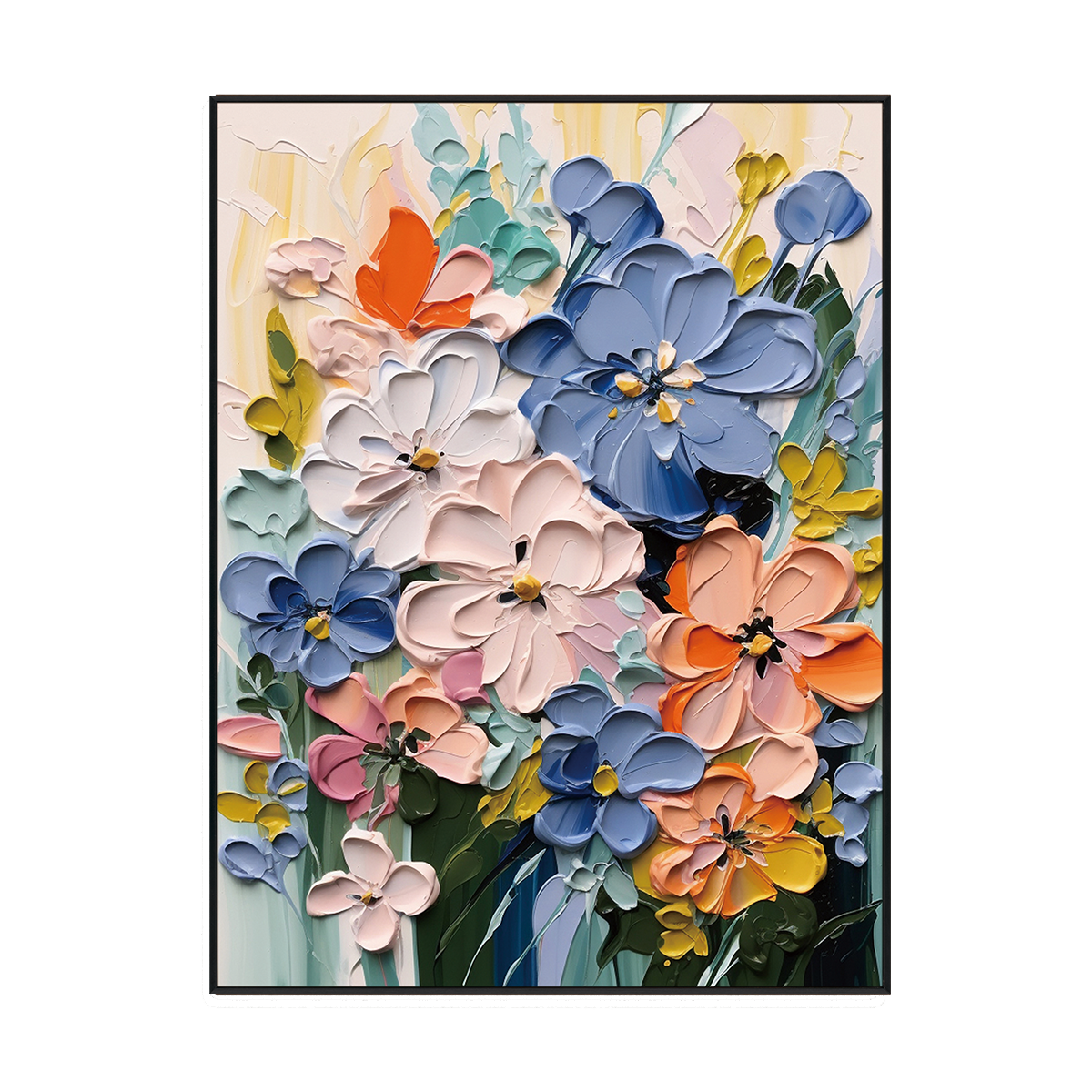 Bloom Symphony Colorful Floral Textured Painting #MH1130