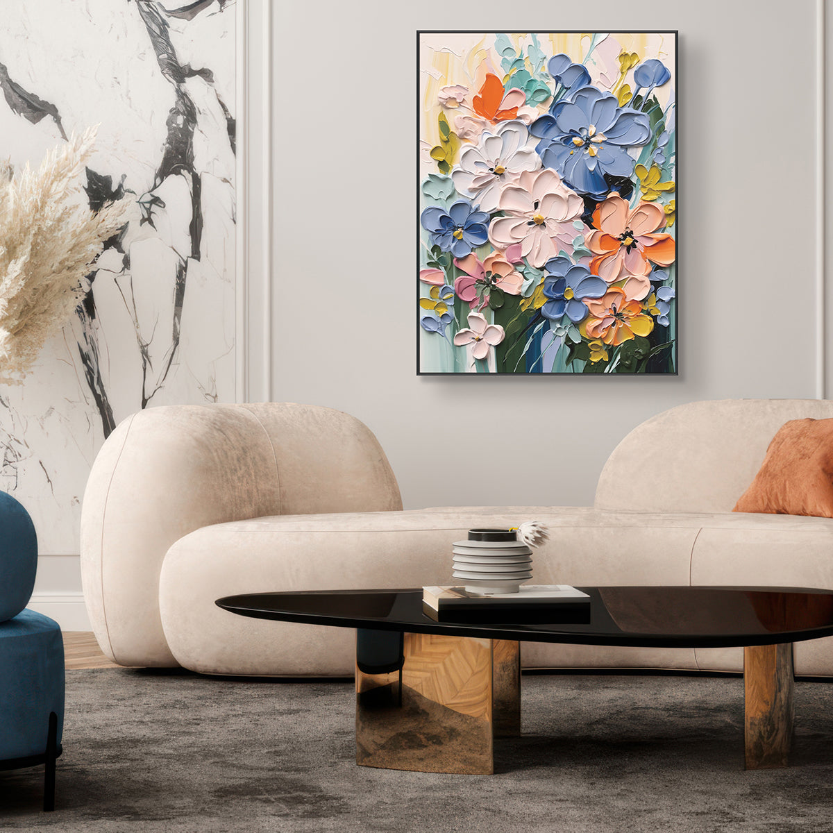 Bloom Symphony Colorful Floral Textured Painting #MH1130