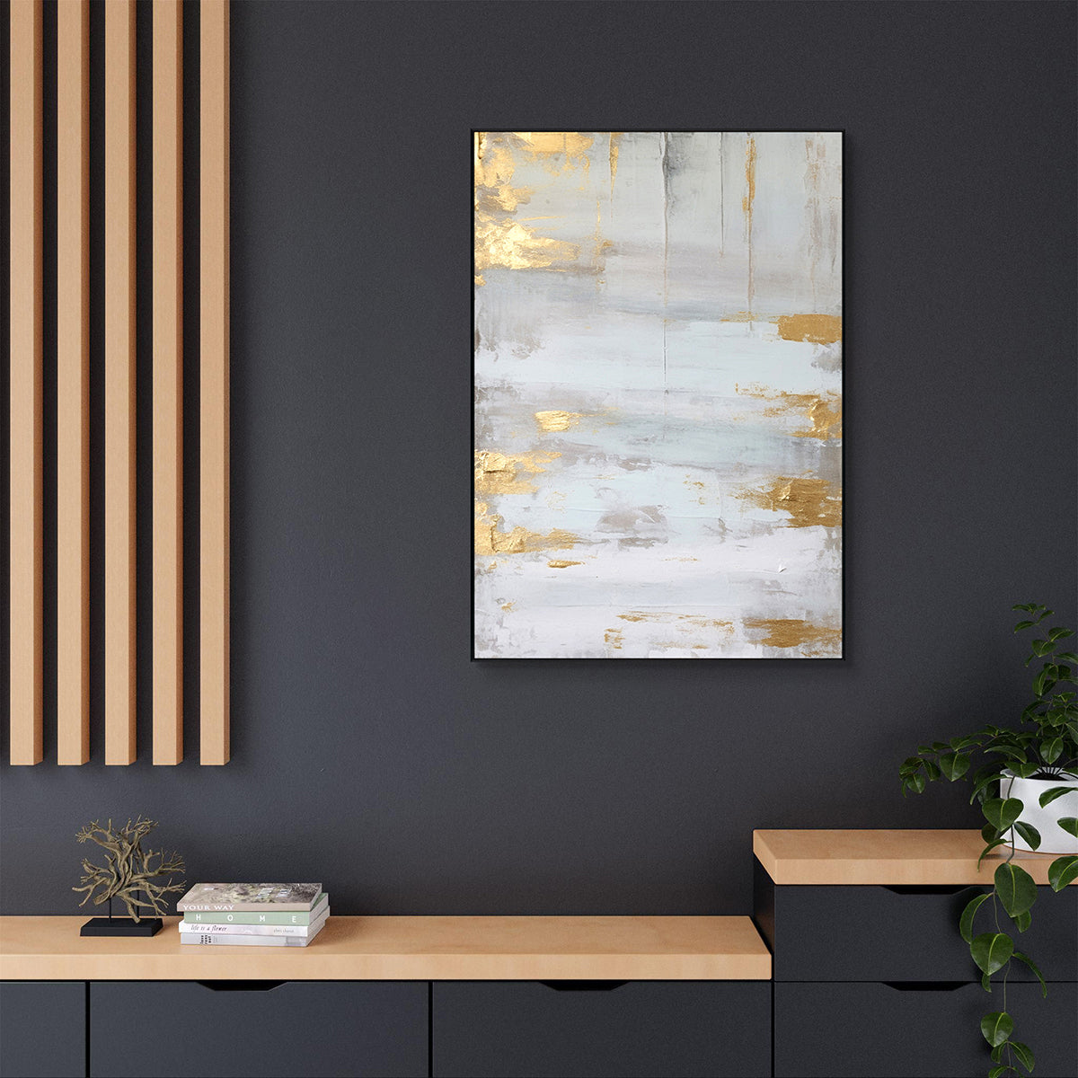 Golden Mist Minimalist Abstract Painting #MH1214