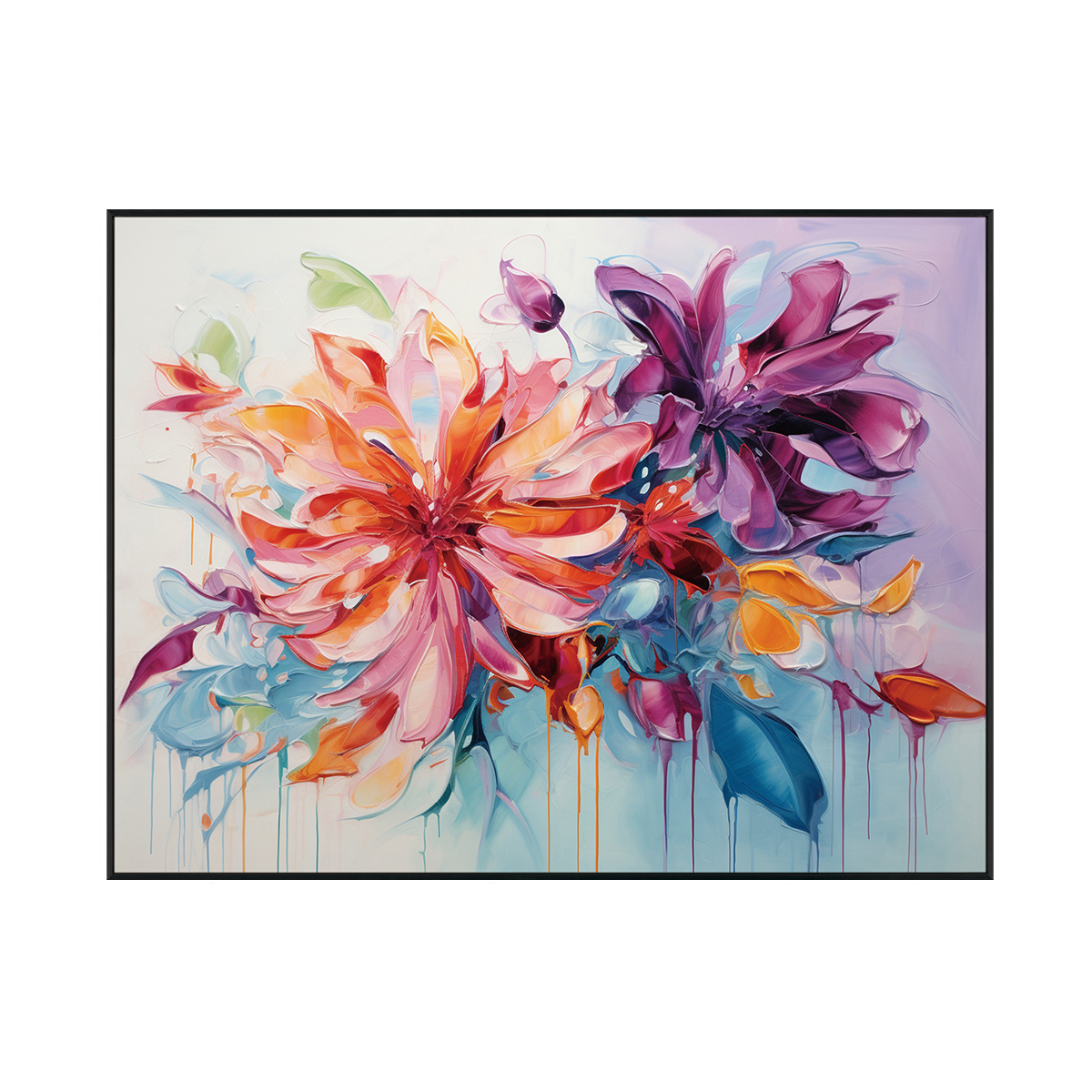 Radiant Bloom Colorful Floral Abstract Painting #MH1220（5）