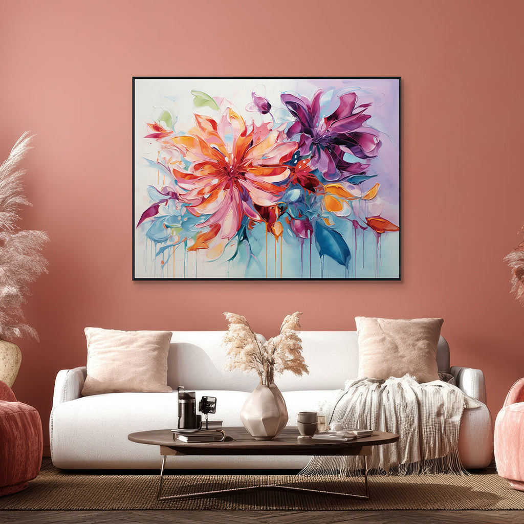 Radiant Bloom Colorful Floral Abstract Painting #MH1220（5）