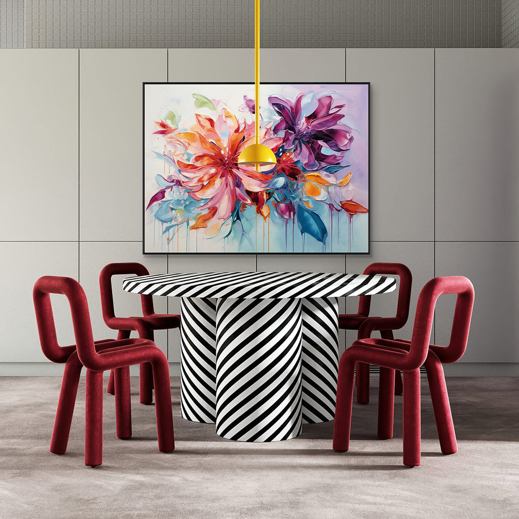 Radiant Bloom Colorful Floral Abstract Painting #MH1220（5）