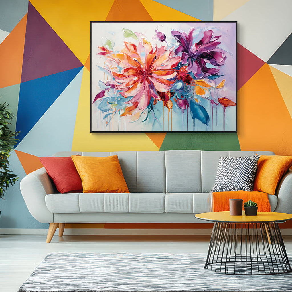 Radiant Bloom Colorful Floral Abstract Painting #MH1220（5）