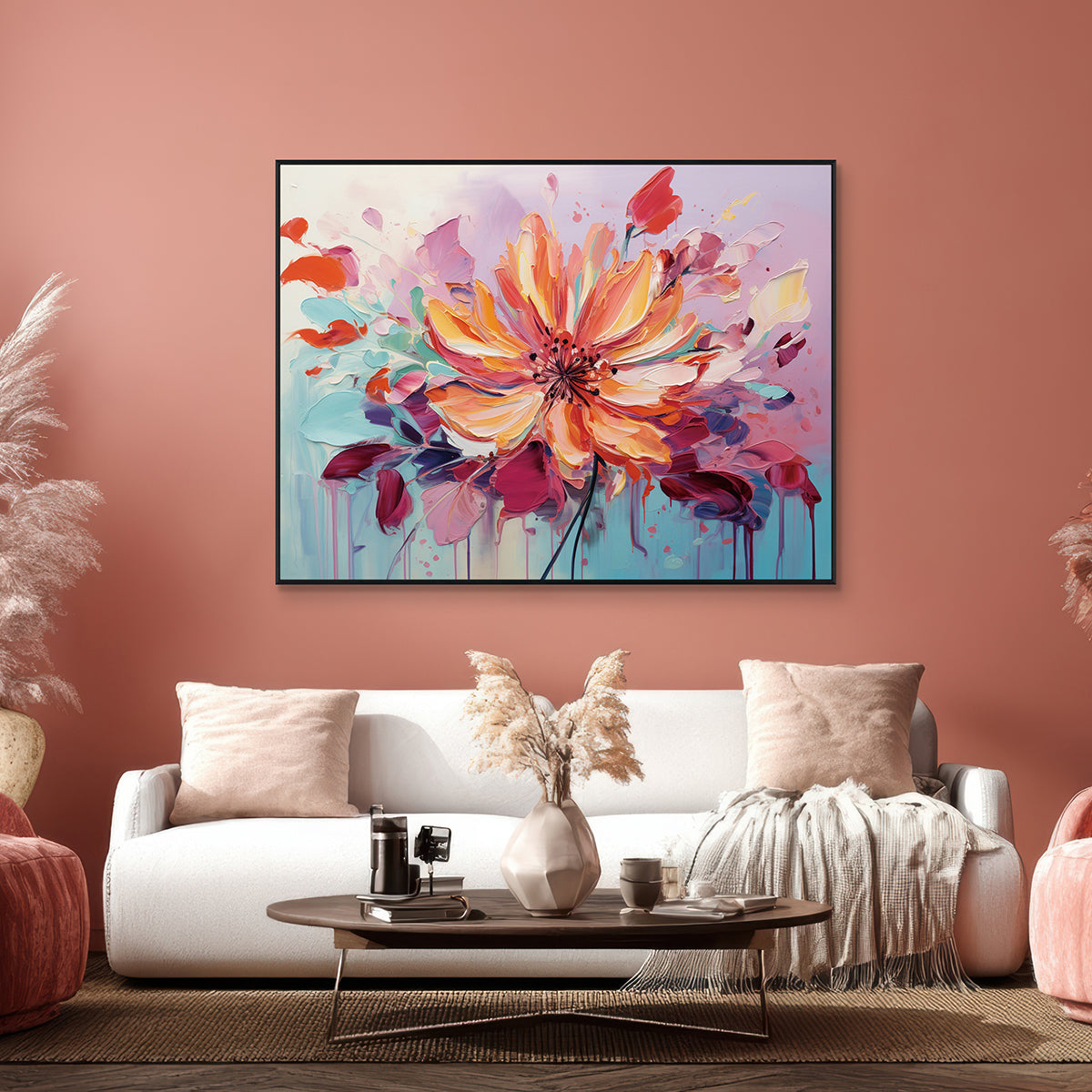 Bloom Symphony Abstract Colorful Flower Painting #MH1220（8）