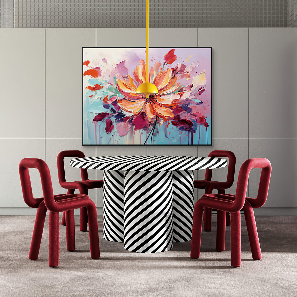 Bloom Symphony Abstract Colorful Flower Painting #MH1220（8）