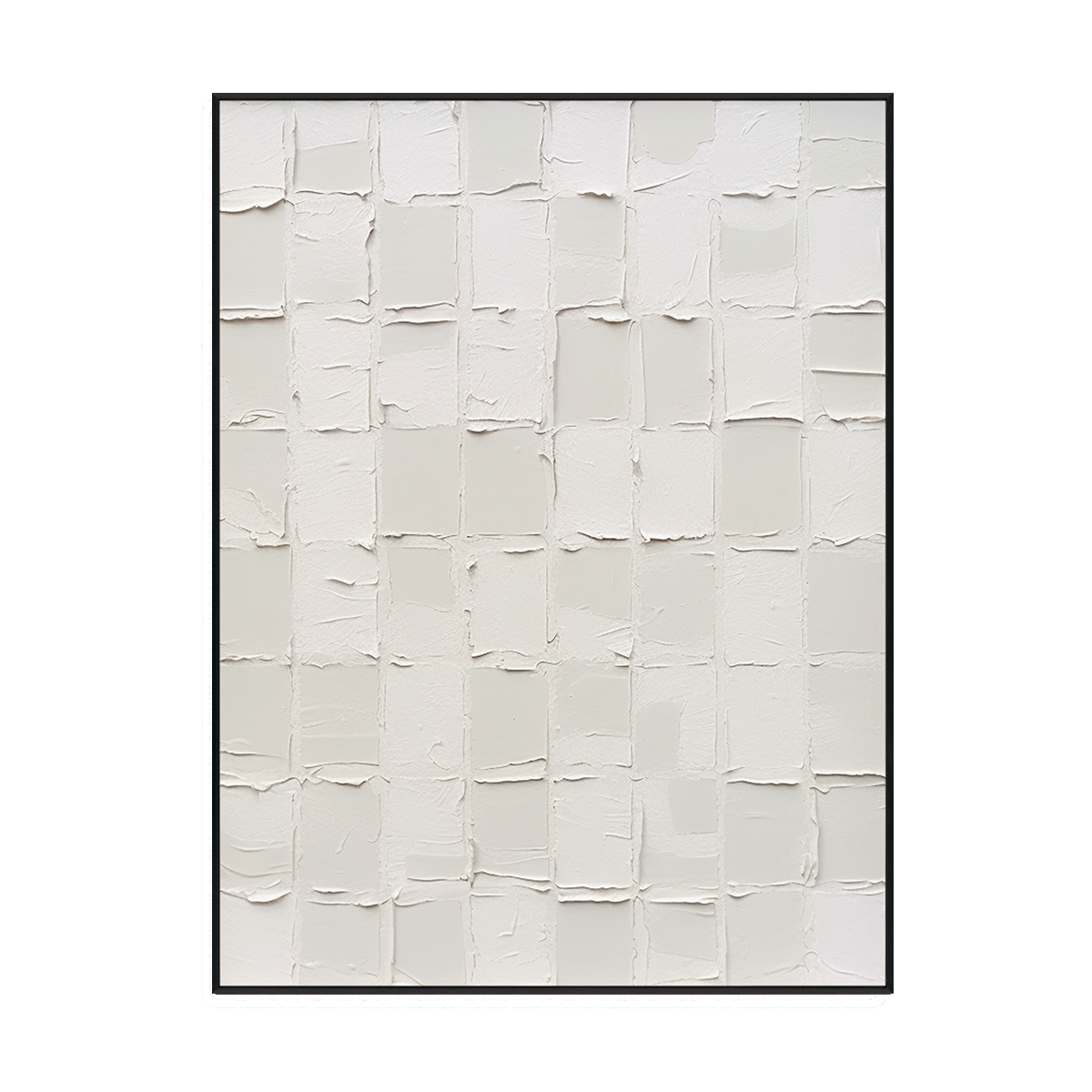 Whispered Texture Minimalist White Abstract Painting #MS1119