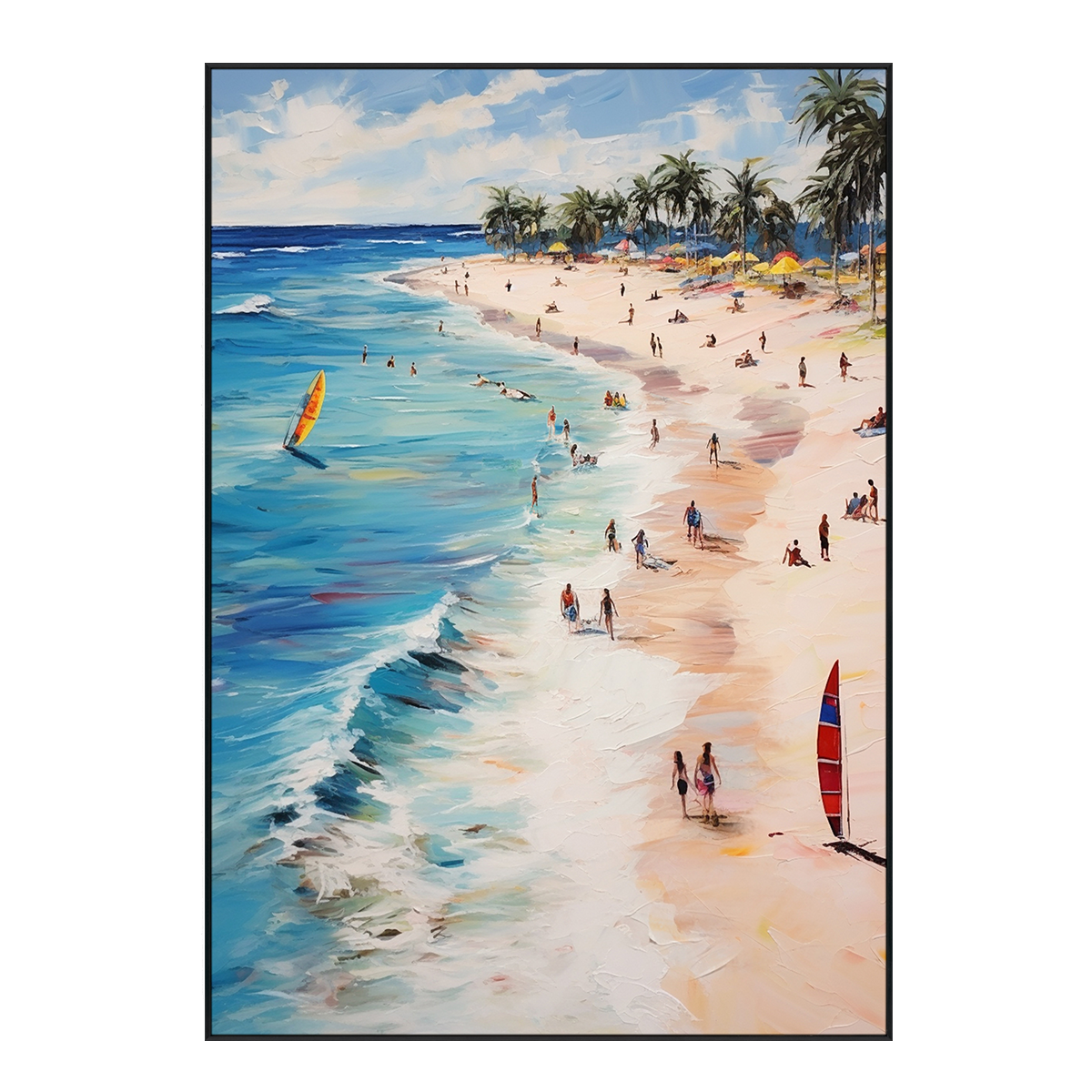 Azure Shore Seaside Landscape Oil Painting #MS2023