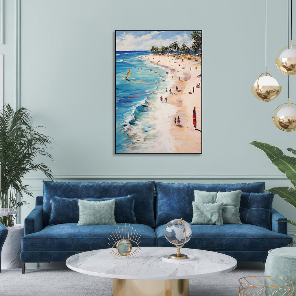Azure Shore Seaside Landscape Oil Painting #MS2023
