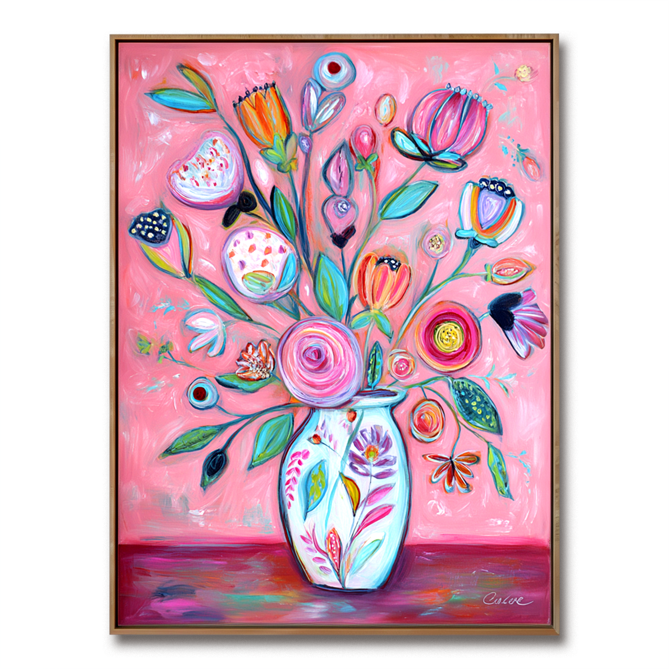 Petal Jubilee: A Vibrant Boho Chic Floral Wall Art for a Joyful Home