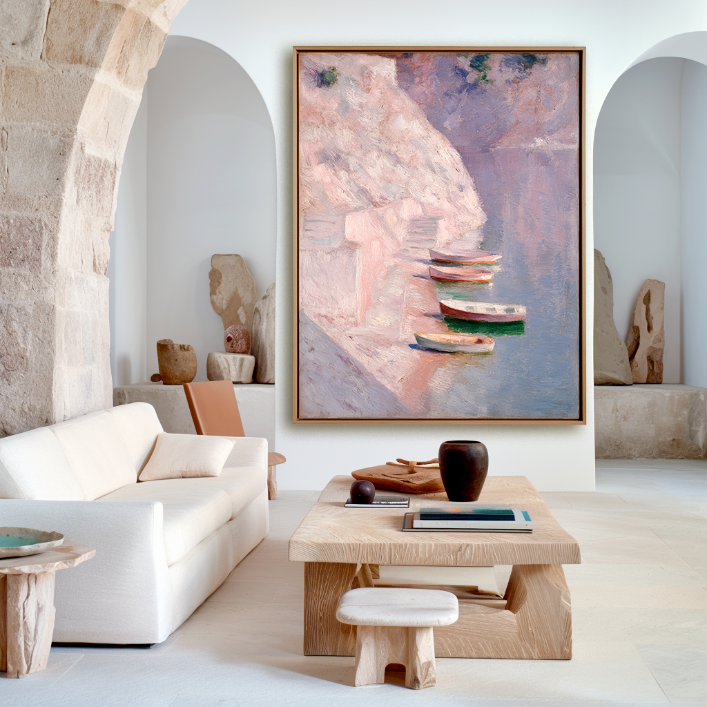 The Cove at Dawn: A Calming Vintage Coastal Beach Wall Art