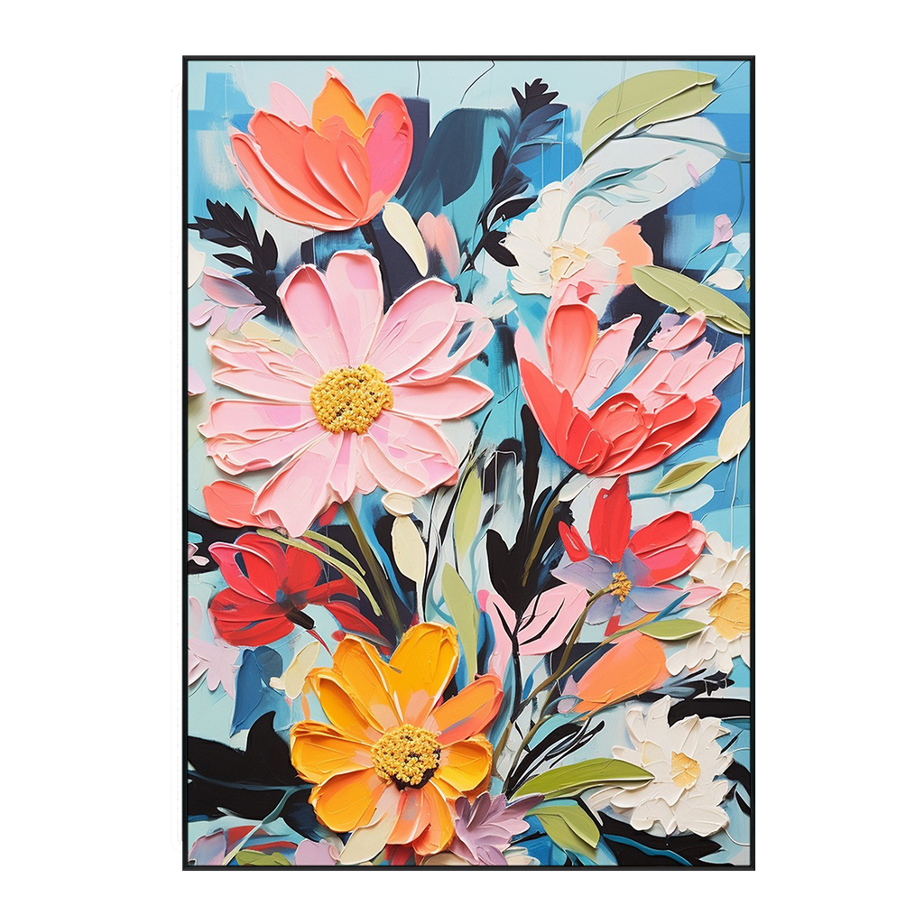 Radiant Petals Colorful Floral Abstract Painting #MV0919(99)