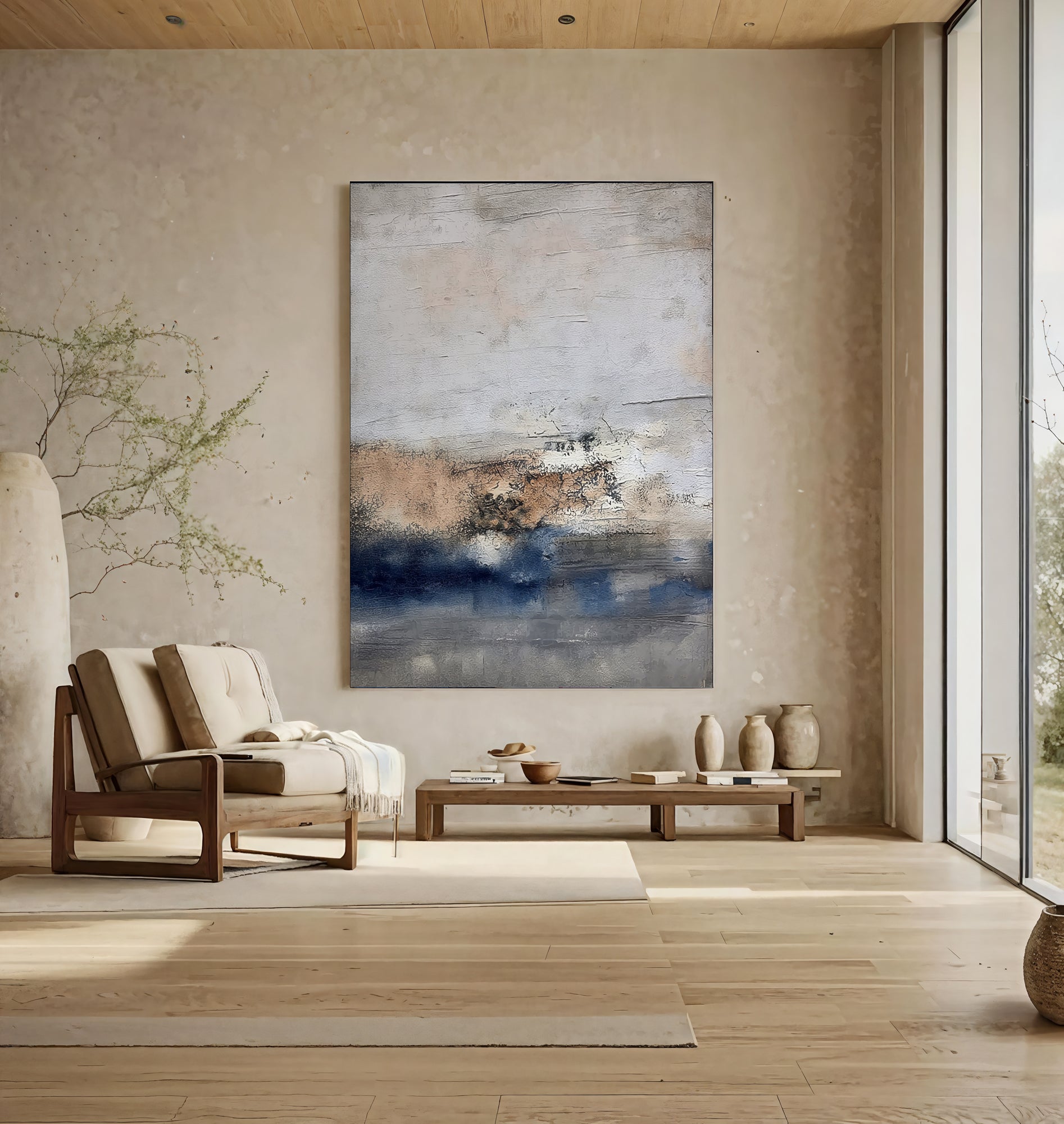 Neutral Abstract Textured Painting