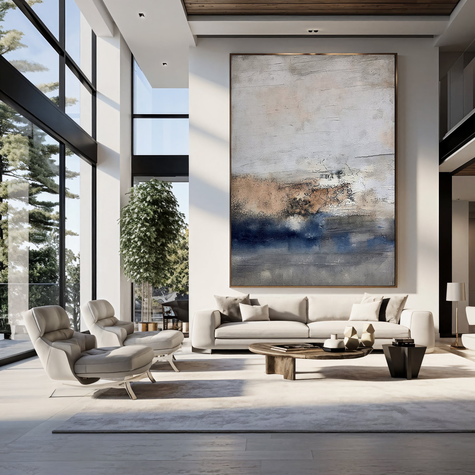 Neutral Abstract Textured Painting