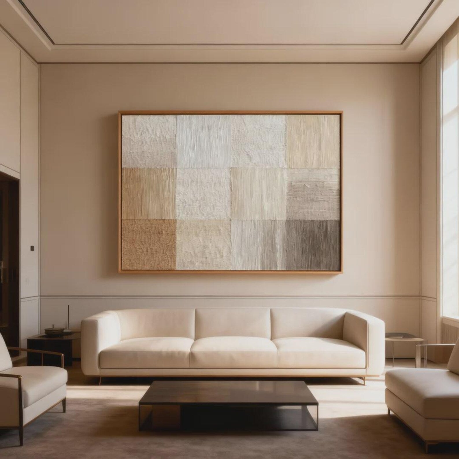 Neutral Texture Grid – Minimalist Abstract Wall Art