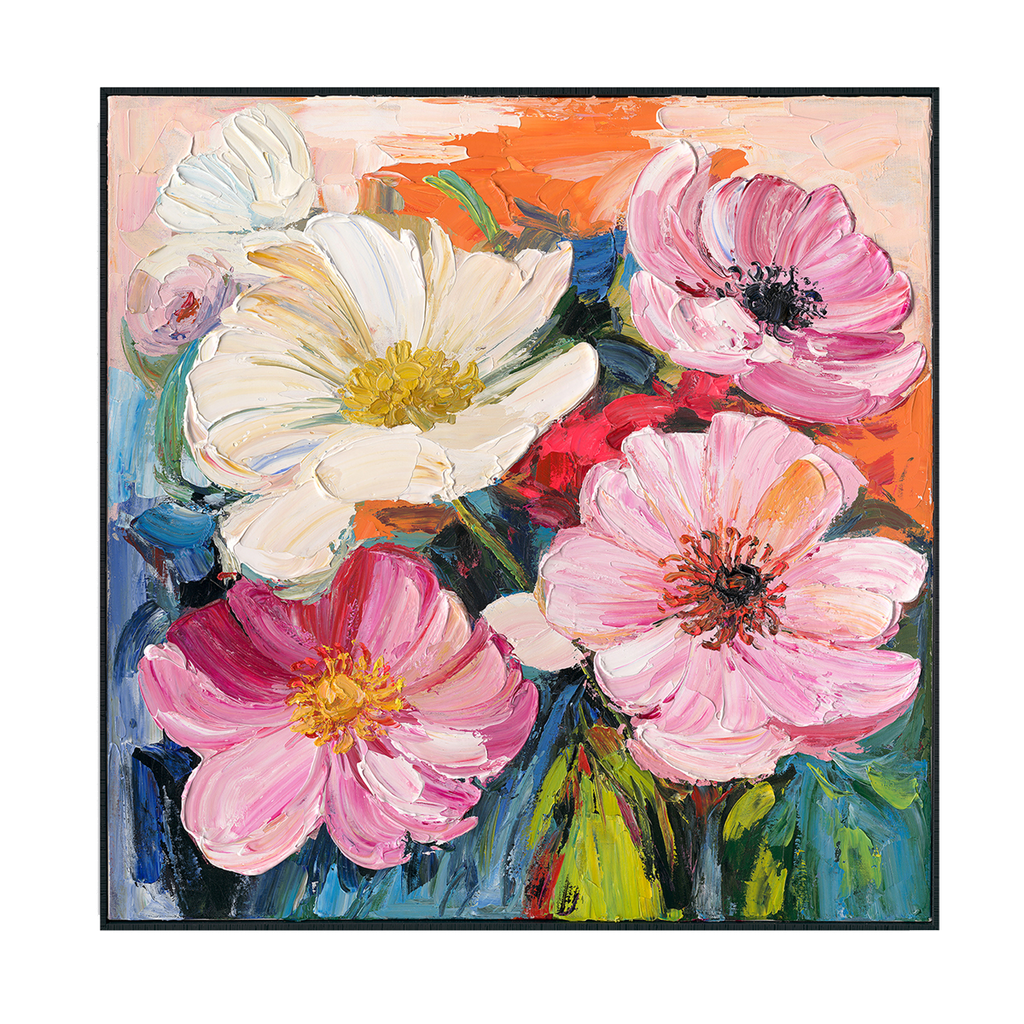 Blooming Joy Pink Floral Painting #P2631