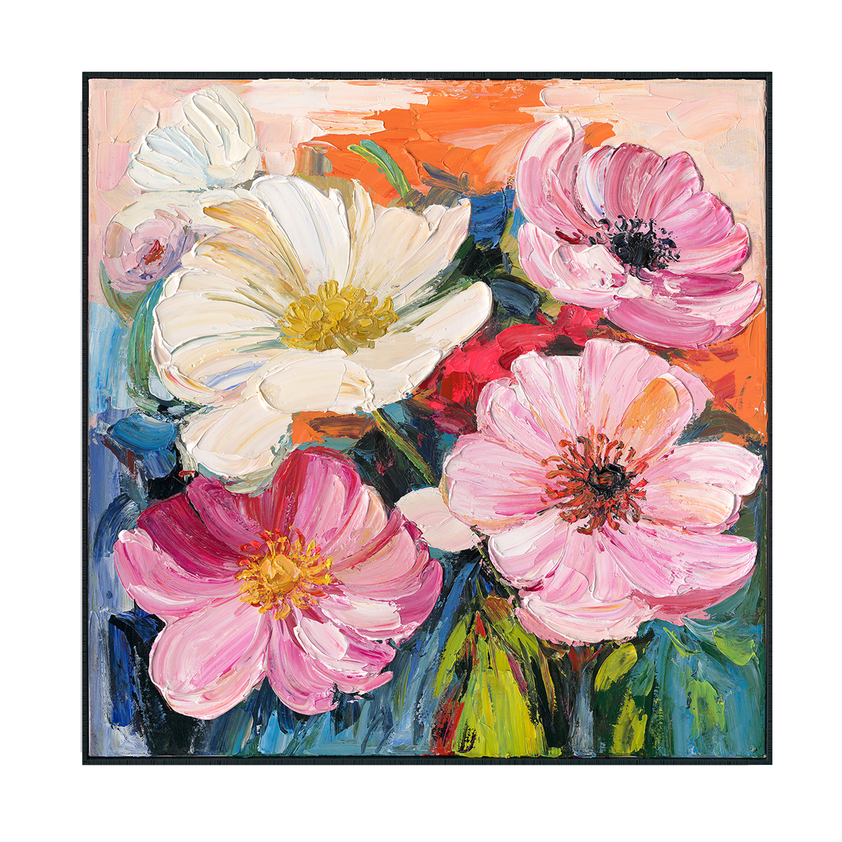 Blooming Joy Pink Floral Painting #P2631