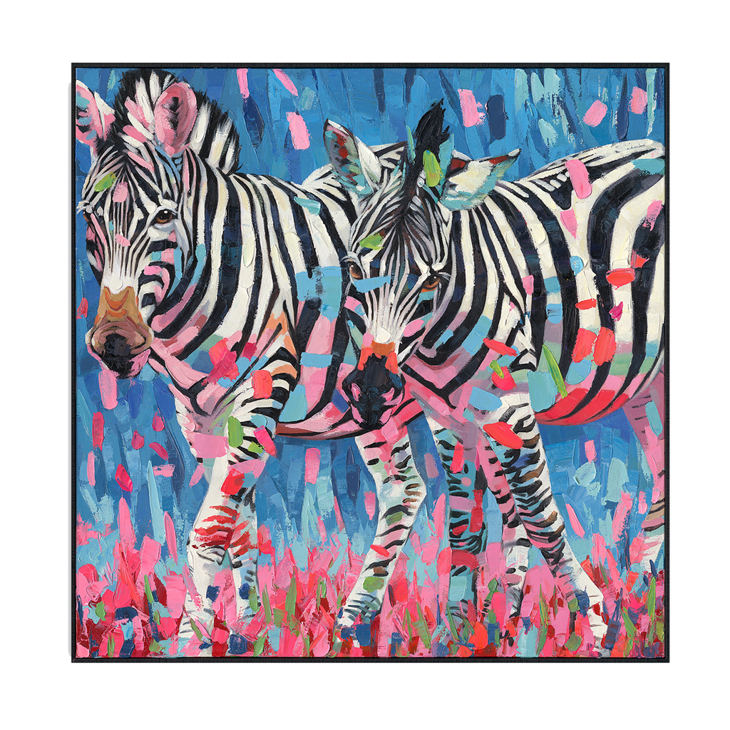 Zebra Rhythm Colorful Animal Painting #P2646