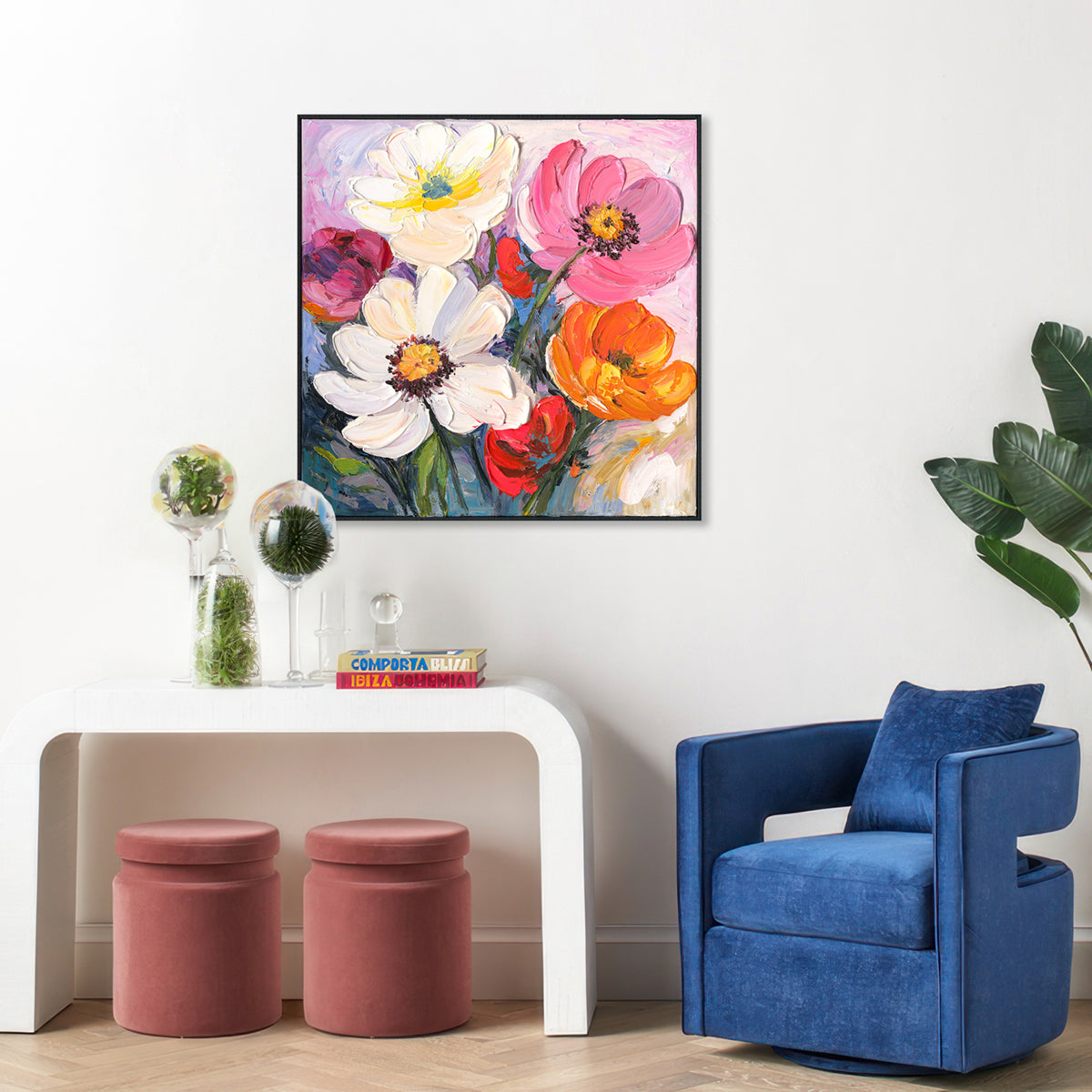 Spring Harmony Colorful Floral Painting #P2657