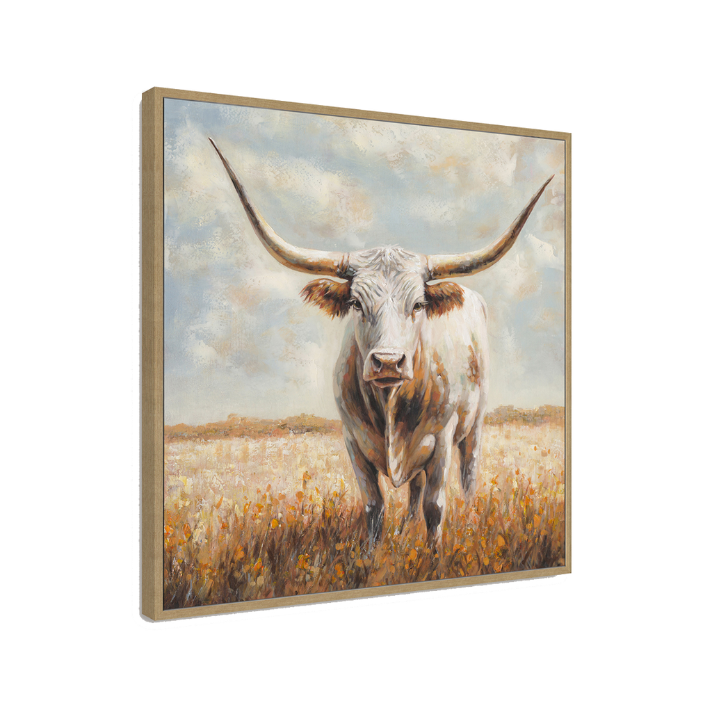 Prairie Monarch Longhorn Cow Painting #P2861