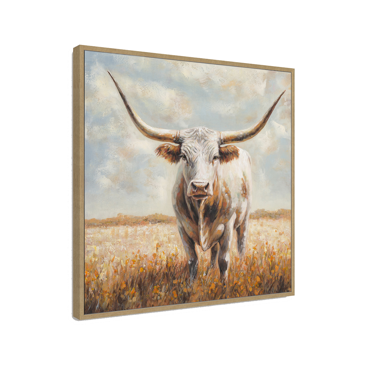 Prairie Monarch Longhorn Cow Painting #P2861