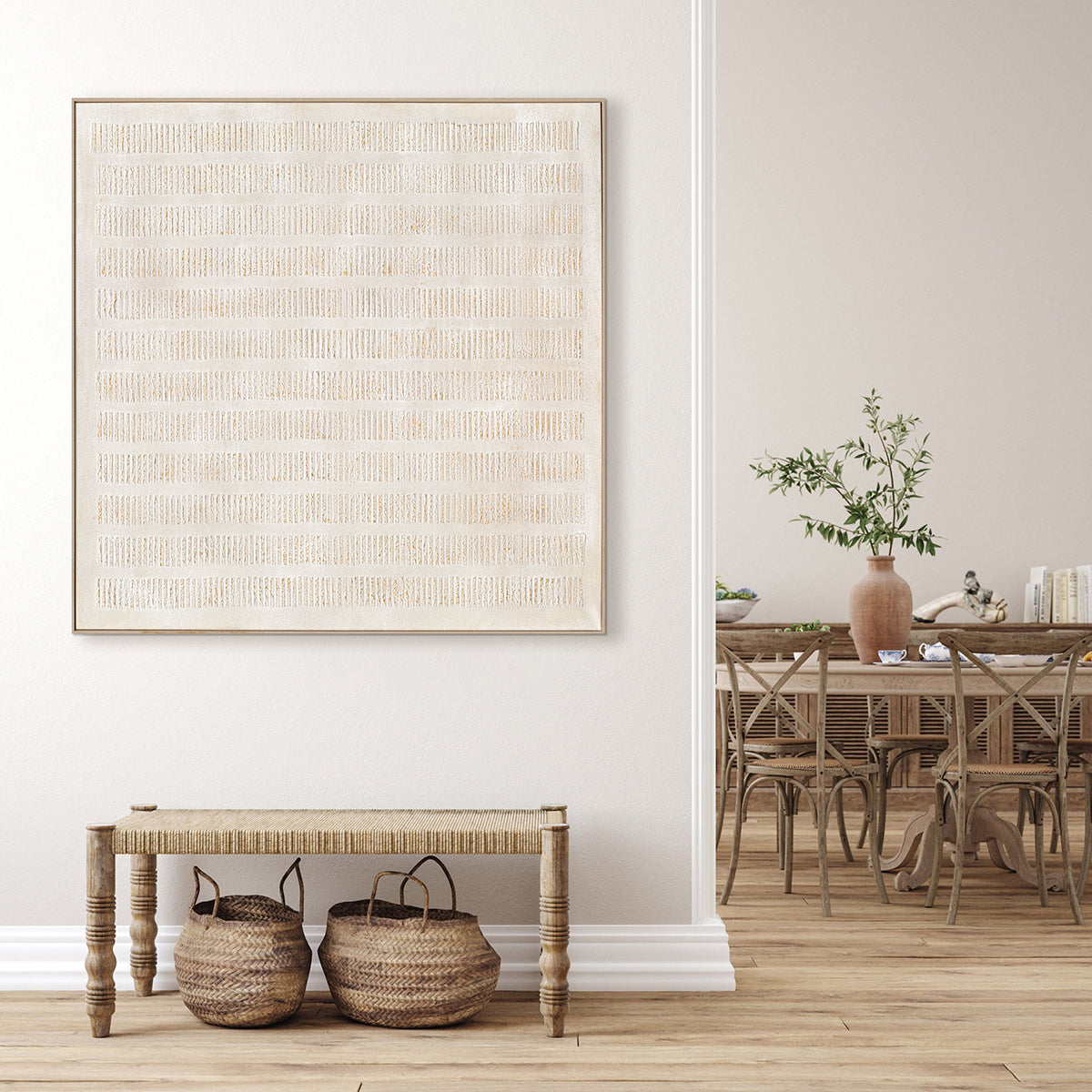 Gold Drift Neutral Abstract Painting #P4514