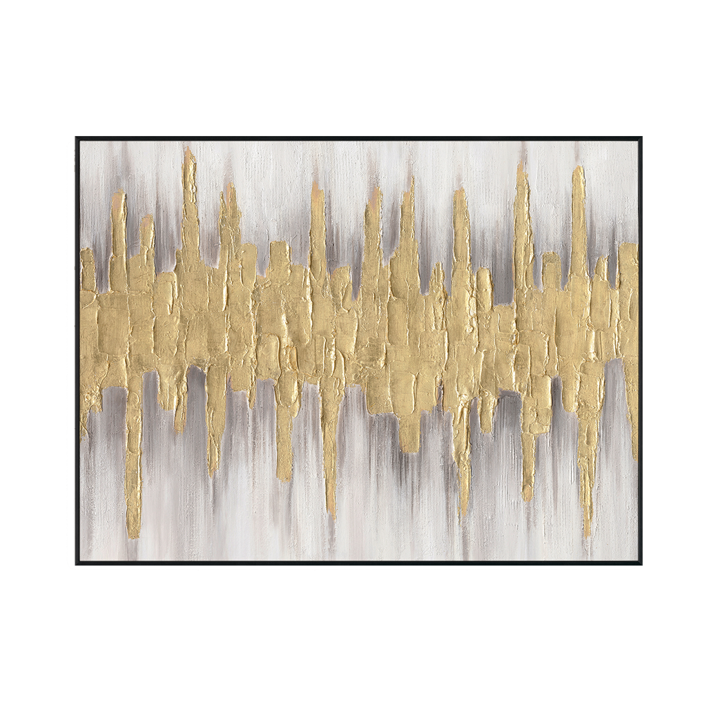 Golden Pulse Textured Abstract Painting #M4737